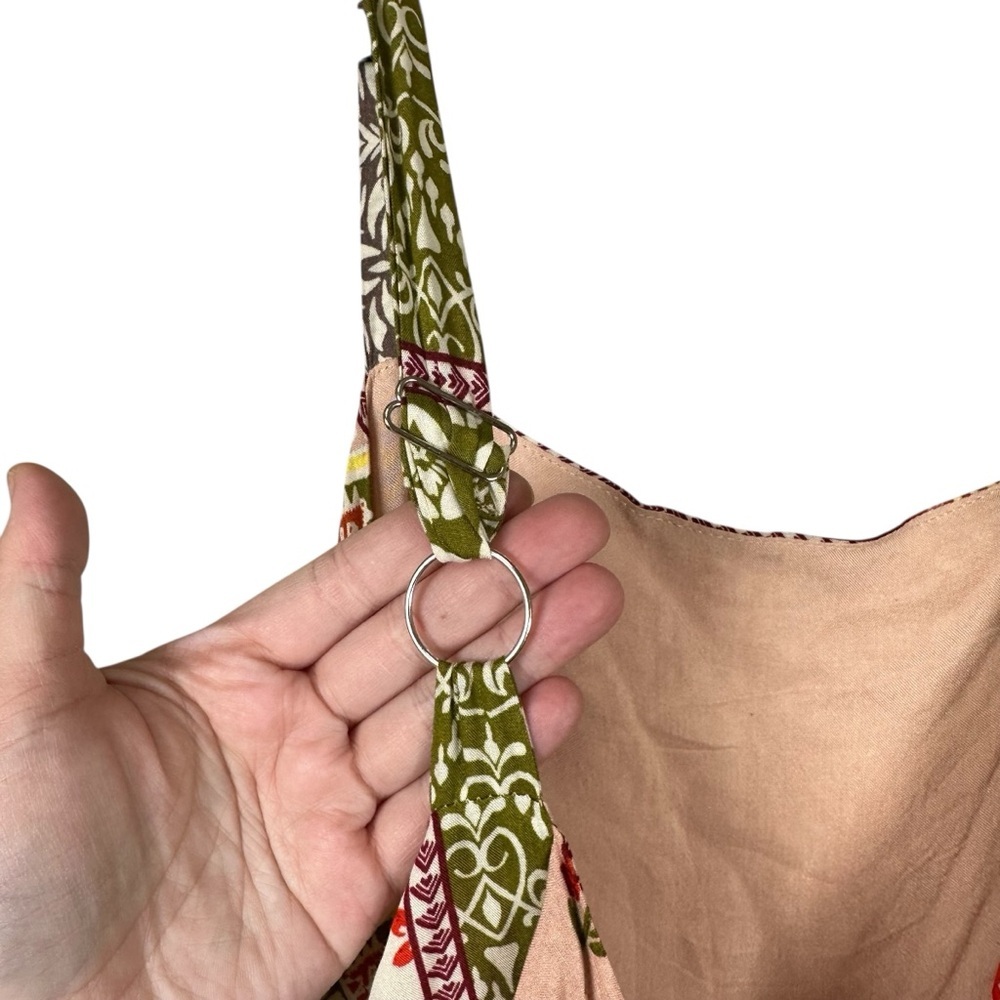 Anthropologie Abel the Label Gypsiana Patchwork Boho Maxi Dress Tie-Back‎ S - Picture 11 of 13